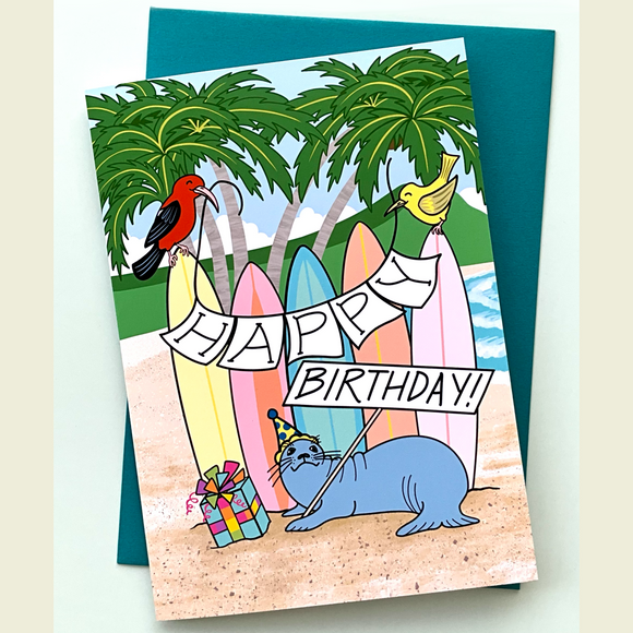 Birthday Beach Party Greeting Card