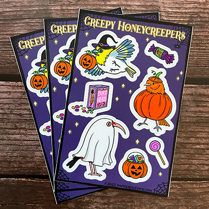 Creepy Honeycreeper Halloween Sticker Sheet
