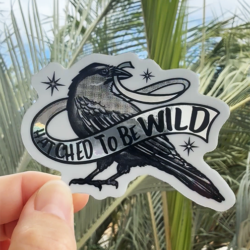 Metallic "Hatched To Be Wild" ʻAlalā Sticker