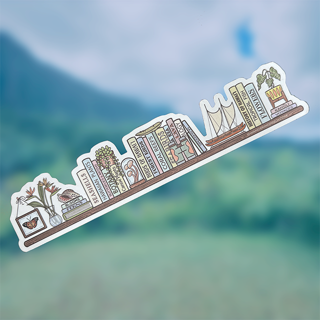 Hawai‘i Bookshelf Sticker 10"