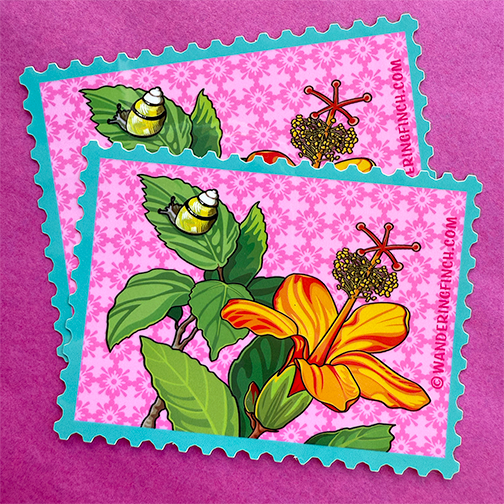 Kāhuli Snail Stamp Sticker