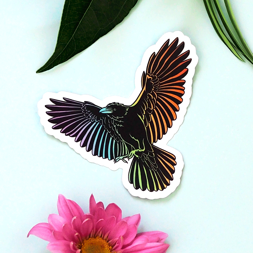 Rainbow ʻAlalā Sticker