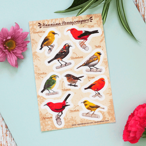 Hawaiian Forest Bird Sticker Sheet