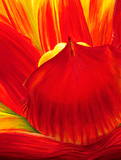 A zoomed in detail section of the same flower painting.